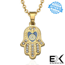 Load image into Gallery viewer, ENXICO Hansa The Hand of Fatima Charm Pendant Necklace ? 316L Stainless Steel ? Ancient Jewish Jewelry