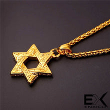 Load image into Gallery viewer, ENXICO Hexagram Star of David Pendant Necklace ? 316L Stainless Steel ? Historical Jewish Symbol Jewelry