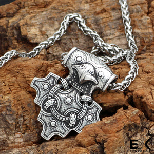 ENXICO Hiddensee Thor’s Hammer Pendant Necklace ? 316L Stainless Steel ? Nordic Scandinavian Viking Jewelry