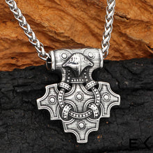Load image into Gallery viewer, ENXICO Hiddensee Thor’s Hammer Pendant Necklace ? 316L Stainless Steel ? Nordic Scandinavian Viking Jewelry