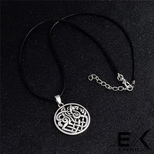 ENXICO Odin and Sleipnir 8-Legged Horse Pendant Necklace ? Silver Color ? Nordic Scandinavian Viking Jewelry