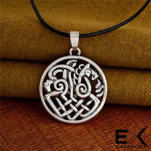 Load image into Gallery viewer, ENXICO Odin and Sleipnir 8-Legged Horse Pendant Necklace ? Silver Color ? Nordic Scandinavian Viking Jewelry