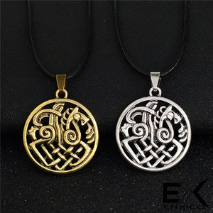 ENXICO Odin and Sleipnir 8-Legged Horse Pendant Necklace ? Silver Color ? Nordic Scandinavian Viking Jewelry