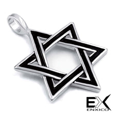 Load image into Gallery viewer, ENXICO Star of David Amulet Hexagram Pendant Necklace ? 316L Stainless Steel (20)