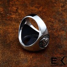 Load image into Gallery viewer, ENXICO Odin&#39;s Symbol The Tripple Horn Ring ? 316L Stainless Steel ? Norse Scandinavian Viking Jewelry (10)