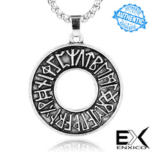 Load image into Gallery viewer, ENXICO Rune Letter Circle Pendant Necklace ? Nordic Scandinavian Viking Jewelry