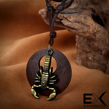 Load image into Gallery viewer, ENXICO Scorpion Scorpius Zodiac Symbol Pendant Leather Necklace ? Animal Spirit Symbol Jewelry