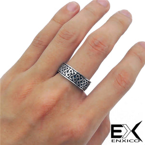 ENXICO Square Celtic Knot Ring ? 316L Stainless Steel ? Irish Celtic Jewelry