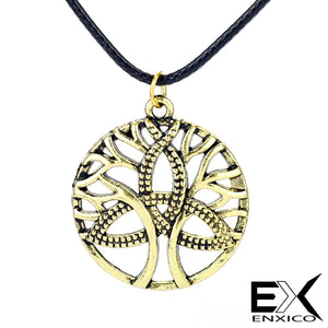 ENXICO Tree of Life & Triquetra Celtic Knot Pendant Necklace for Men Women ? Irish Celtic Jewelry (Silver)