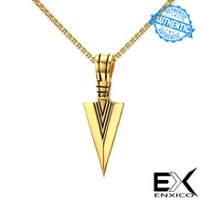 Load image into Gallery viewer, ENXICO Tribal Spearhead Symbol Pendant Necklace ? 316L Stainless Steel ? Tribal Style Jewelry