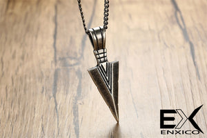 ENXICO Tribal Spearhead Symbol Pendant Necklace ? 316L Stainless Steel ? Tribal Style Jewelry (Gold)