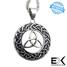 Load image into Gallery viewer, ENXICO Trinity Celtic Knot with Sailor’s Knot Circle Pendant Necklace ? 316L Stainless Steel ? Irish Celtic Jewelry