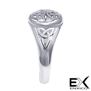 ENXICO Triquetra The Trinity Celtic Knot Ring ? Silver Color ? 316L Stainless Steel ? Irish Celtic Jewelry