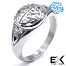 Load image into Gallery viewer, ENXICO Triquetra The Trinity Celtic Knot Ring ? Silver Color ? 316L Stainless Steel ? Irish Celtic Jewelry