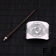 Load image into Gallery viewer, ENXICO Triskele Spiral Hairpin with Celtic Knot Pattern ? Silver Color ? Irish Celtic Hair Accessory for Women