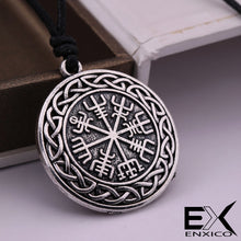 Load image into Gallery viewer, ENXICO Vegvisir Viking Compass Pendant Necklace with Celtic Knot Circle Surrounding ? Bronze Color ? Nordic Scandinavian Viking Jewelry