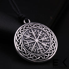 Load image into Gallery viewer, ENXICO Vegvisir Viking Compass Pendant Necklace with Celtic Knot Circle Surrounding ? Bronze Color ? Nordic Scandinavian Viking Jewelry