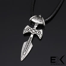 Load image into Gallery viewer, ENXICO Viking Dagger Amulet Pendant Necklace ? Silver Color ? Norse Scandinavia Viking Jewelry