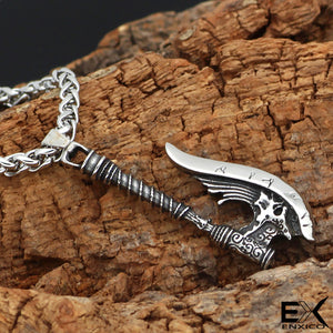 ENXICO Viking Giant Battle Axe Pendant Necklace ? 316L Stainless Steel ? Nordic Scandinavian Viking Jewelry