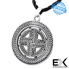Load image into Gallery viewer, ENXICO Viking Shield Pendant Necklace with Celtic Knot Pattern ? Norse Scandinavian Viking Jewelry (Gold)