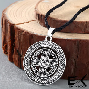 ENXICO Viking Shield Pendant Necklace with Celtic Knot Pattern ? Norse Scandinavian Viking Jewelry