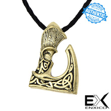 Load image into Gallery viewer, ENXICO Viking Short Handle Axe Amulet Pendant Necklace with Celtic Knot Pattern ? Silver Color ? Norse Scandinavian Viking Jewelry