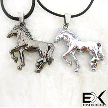 Load image into Gallery viewer, ENXICO Walking Horse Charm Pendant Necklace ? Animal Spirit Symbol Jewelry ? Best Gift for Horse Lover (Grey)