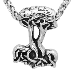 ENXICO Yggdrasil Tree of Life Amulet Pendant Necklace ? 316L Stainless Steel ? Nordic Scandinavian Viking Jewelry