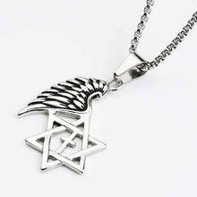 Load image into Gallery viewer, GUNGNEER Men&#39;s Stainless Steel Israel Jewelry David Star Cross Necklace Accessory For Men