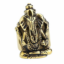 Load image into Gallery viewer, GUNGNEER Ganesha Ring Stainless Steel Many Sizes Ohm Aum Om Jewelry Accessory For Men