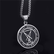 Load image into Gallery viewer, GUNGNEER Set Sigil Of Lucifer Ring And Pendant Necklace Satan Symbol Jewelry For Men