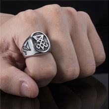 Load image into Gallery viewer, GUNGNEER Set Sigil Of Lucifer Ring And Pendant Necklace Satan Symbol Jewelry For Men