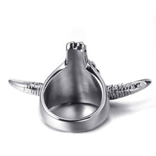 Load image into Gallery viewer, GUNGNEER Stainless Steel Satan Ram Skull Ring Satanic Biker Jewelry Accessory For Men