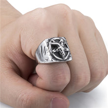 Load image into Gallery viewer, GUNGNEER Baphomet Ring Stainless Steel Satan Jewelry Biker Accessory Outfit For Men