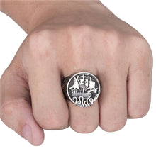 Load image into Gallery viewer, GUNGNEER Viking Ship Knights Templar Cross Ring with Bracelet Stainless Steel Jewelry Set