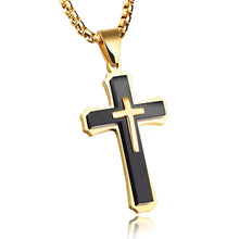 Load image into Gallery viewer, GUNGNEER Cross Necklace Stainless Steel Multilayer Christian Jewelry Gift For Men Women