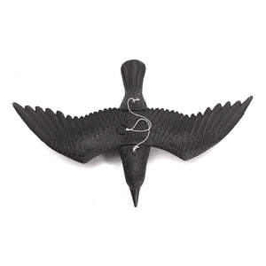 2TRIDENTS Flying Black Feathered Hawk Bird Decoy Pest Bird Repellent Protection for Garden Crop Plant Hunting Shooting Bait