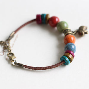 HoliStone Vintage Bohemian Colorful Beads with Lucky Elephant Bracelet for Women and Men ? Yoga Meditation Energy Healing and Balancing Bracelet