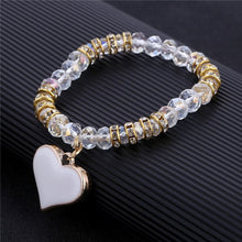 Load image into Gallery viewer, HoliStone Stylish Black and Crystal Beads with Romantic Heart Bracelet for Women ? Yoga Meditation Energy Healing and Balancing Bracelet