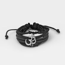 Load image into Gallery viewer, GUNGNEER Multilayer Leather Rope Chain Om Charm Bracelet Hindu Jewelry For Men Women