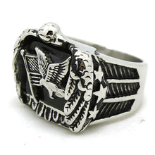Load image into Gallery viewer, GUNGNEER Stainless Steel Navy Anchor Eagle Ring Set US Military Army Jewelry Combo For Men