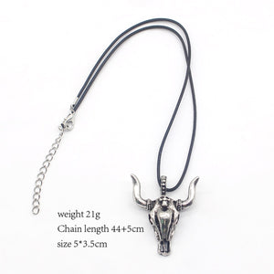 GUNGNEER Satanic Baphomet Skull Necklace Demonic Goat Jewelry Accessory Gift For Men