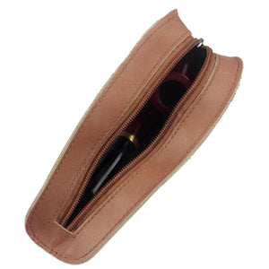 2TRIDENTS Smoking Pipe Pouch Bag Traditional Firedog Portable Geninue Leather Holder Tobacoo
