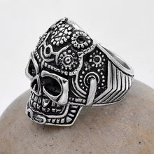 Load image into Gallery viewer, GUNGNEER Cool Biker Stainless Steel Skull Skeleton Ring Halloween Jewelry Accessories Men Women