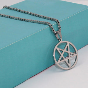 GUNGNEER Demon Devil Pentagram Necklace Stainless Steel Chain Bracelet Jewelry Set