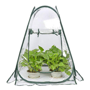 2TRIDENTS Mini Pop up Greenhouse - Backyard Greenhouse Cover for Cold Frost Protector Gardening Plants - Outdoor Gardening Flowerpot Cover