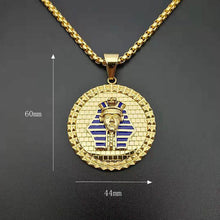 Load image into Gallery viewer, GUNGNEER Stainless Steel Egyptian Pharaoh Pendant Necklace Pyramid Ring Jewelry Set Men Women