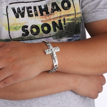 Load image into Gallery viewer, GUNGNEER God Christ Sideway Bracelet Cross Jewelry Accessory Outfit Gift For Men Women