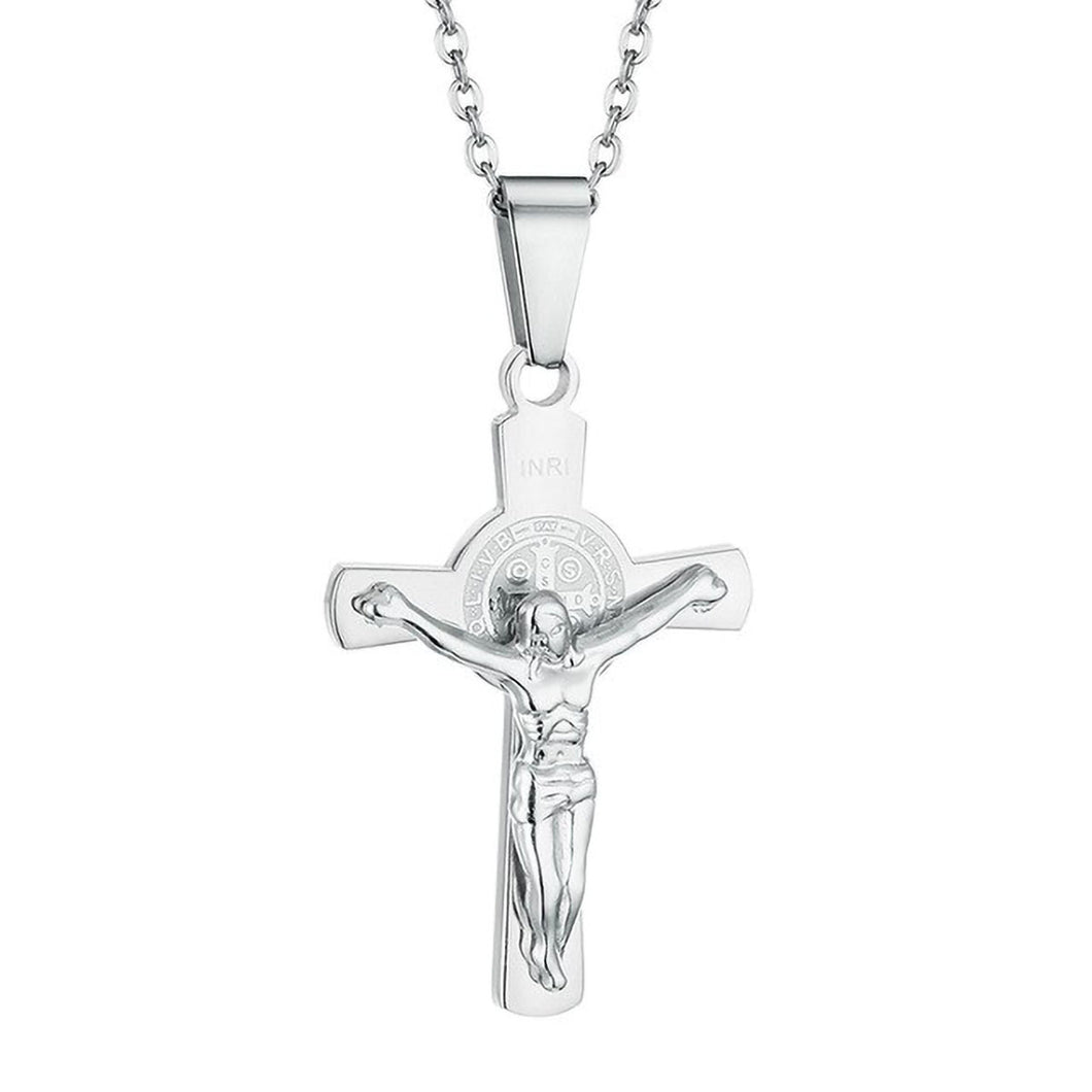 GUNGNEER God Christian Cross Pendant Necklace Jesus Chain Jewelry Gift For Men Women