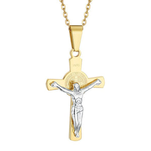 GUNGNEER God Christian Cross Pendant Necklace Jesus Chain Jewelry Gift For Men Women